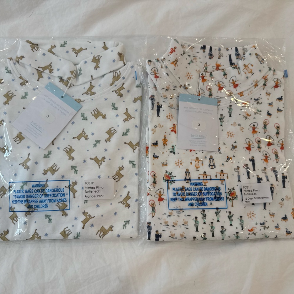 Pair (2) Bella Bliss Holiday Turtlenecks (NWT)